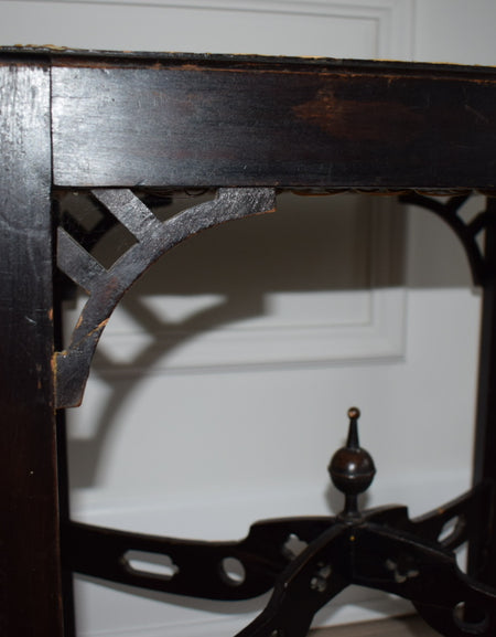 A 1930's Chippendale style stool with woven cane seat