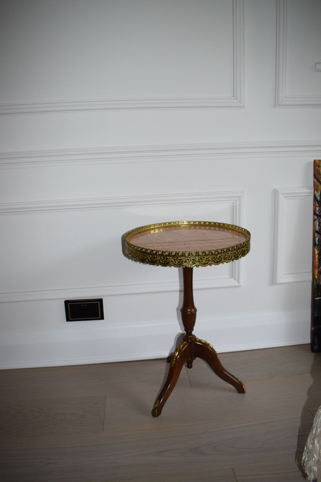 Antique French Style Mahogany Marble Top Side table