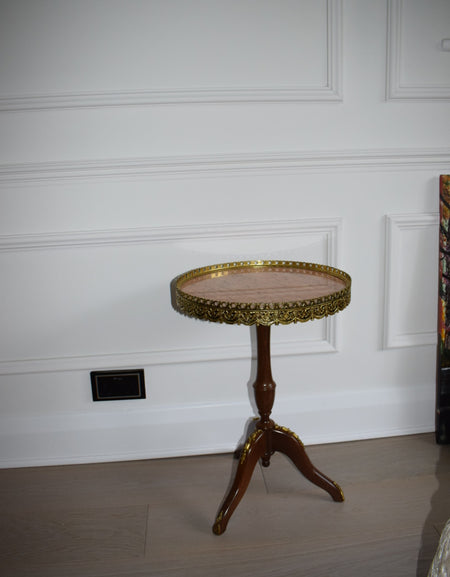 Antique French Style Mahogany Marble Top Side table