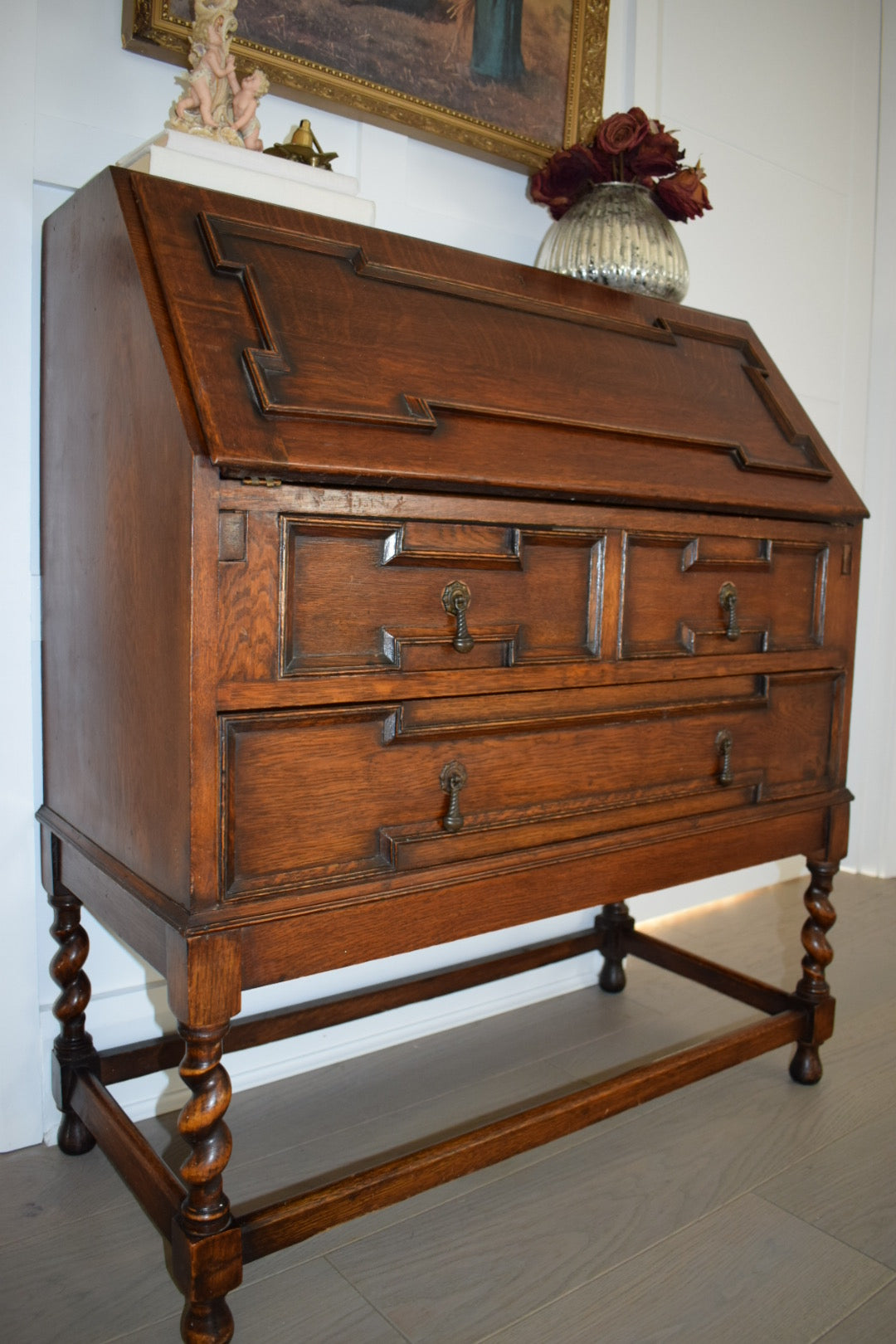 1930s Jacobean Style Vintage bureau