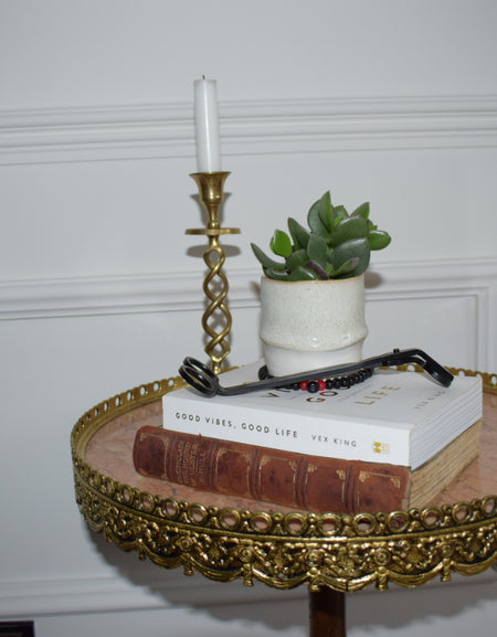 Antique French Style Mahogany Marble Top Side table