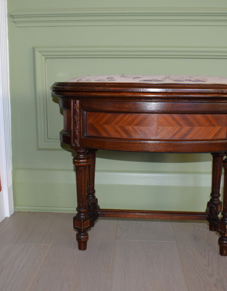 19th Century French Oval Mahogany Stool