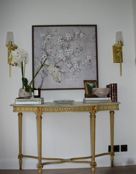 Louis XVI Tall Gilt Wood Marble Console Table