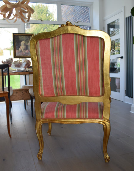 Louis XV 19th Century French Style Gilt Armchair