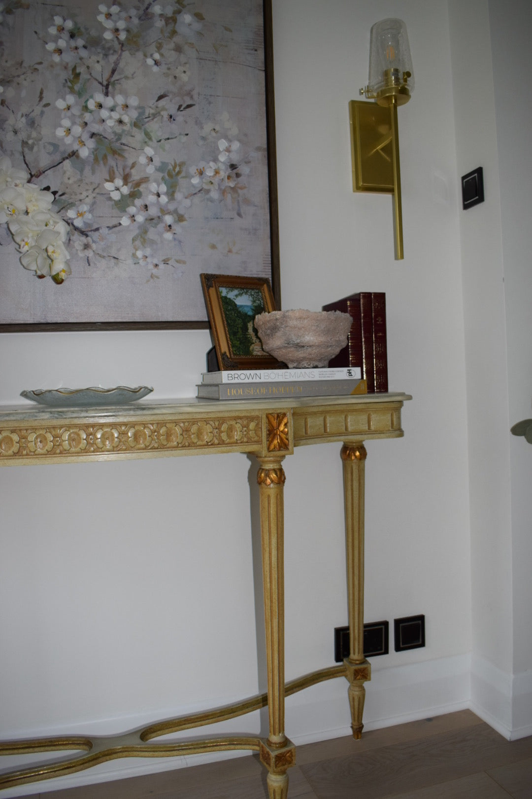 Louis XVI Tall Gilt Wood Marble Console Table