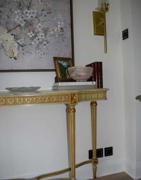 Louis XVI Tall Gilt Wood Marble Console Table
