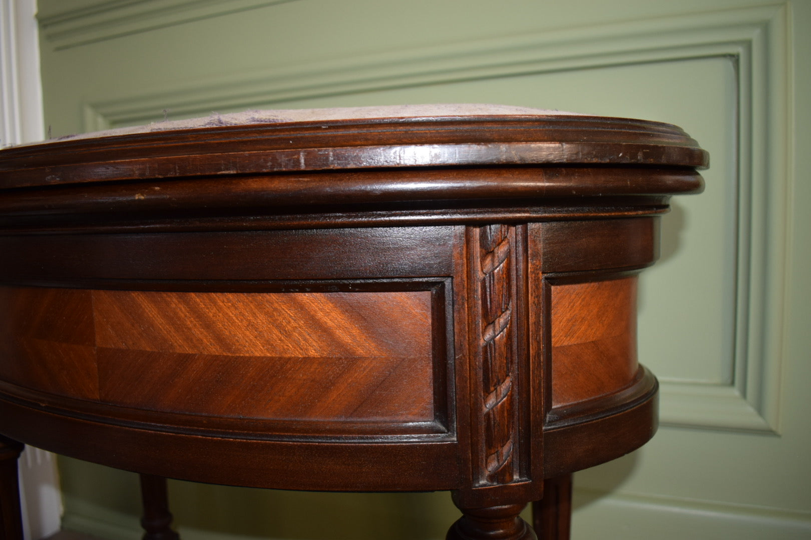 19th Century French Oval Mahogany Stool