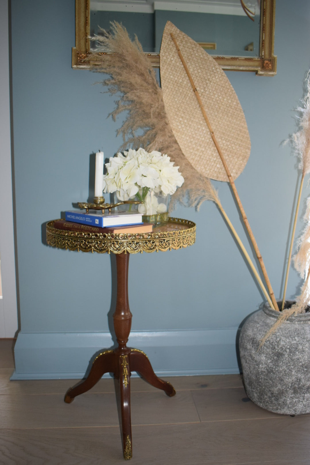 Antique style French Mahogany Marble Top Side table