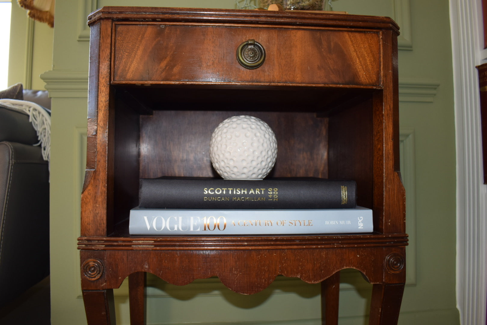 Bevan Funnell Georgian style scalloped bedside cabinet