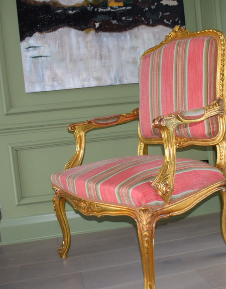 Louis XV 19th Century French Gilt Armchair
