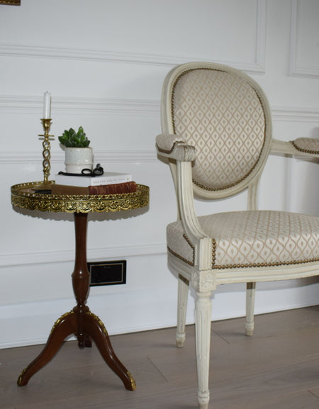 19th century Louis XVI Painted and Upholstered Rounded back armchair