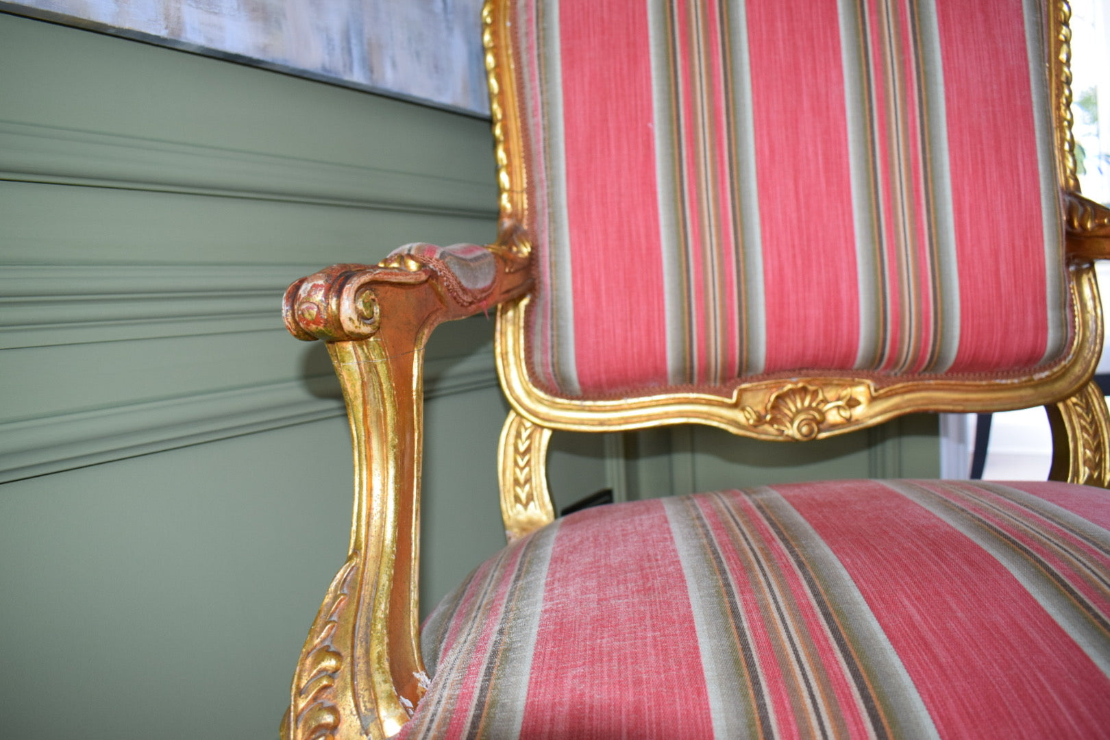 Louis XV 19th Century French Gilt Armchair