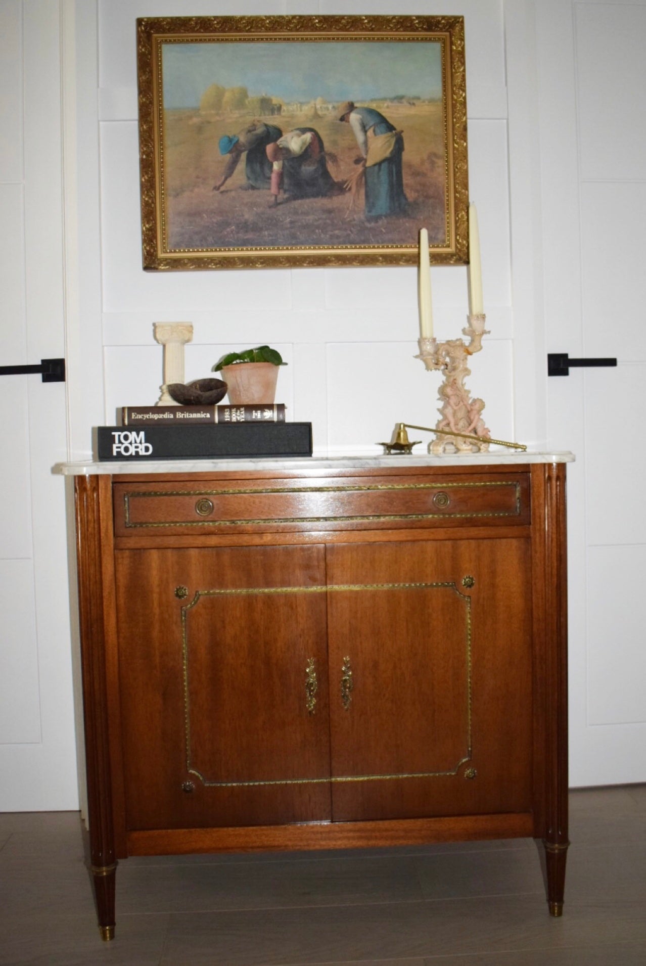 Louis XVI French Antique Marble Top Sideboard