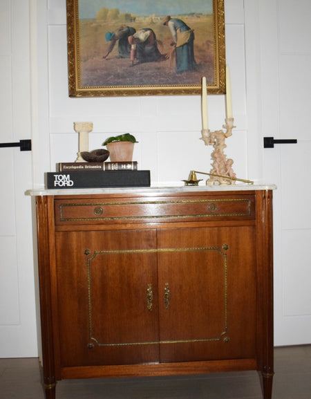 Louis XVI French Antique Marble Top Sideboard
