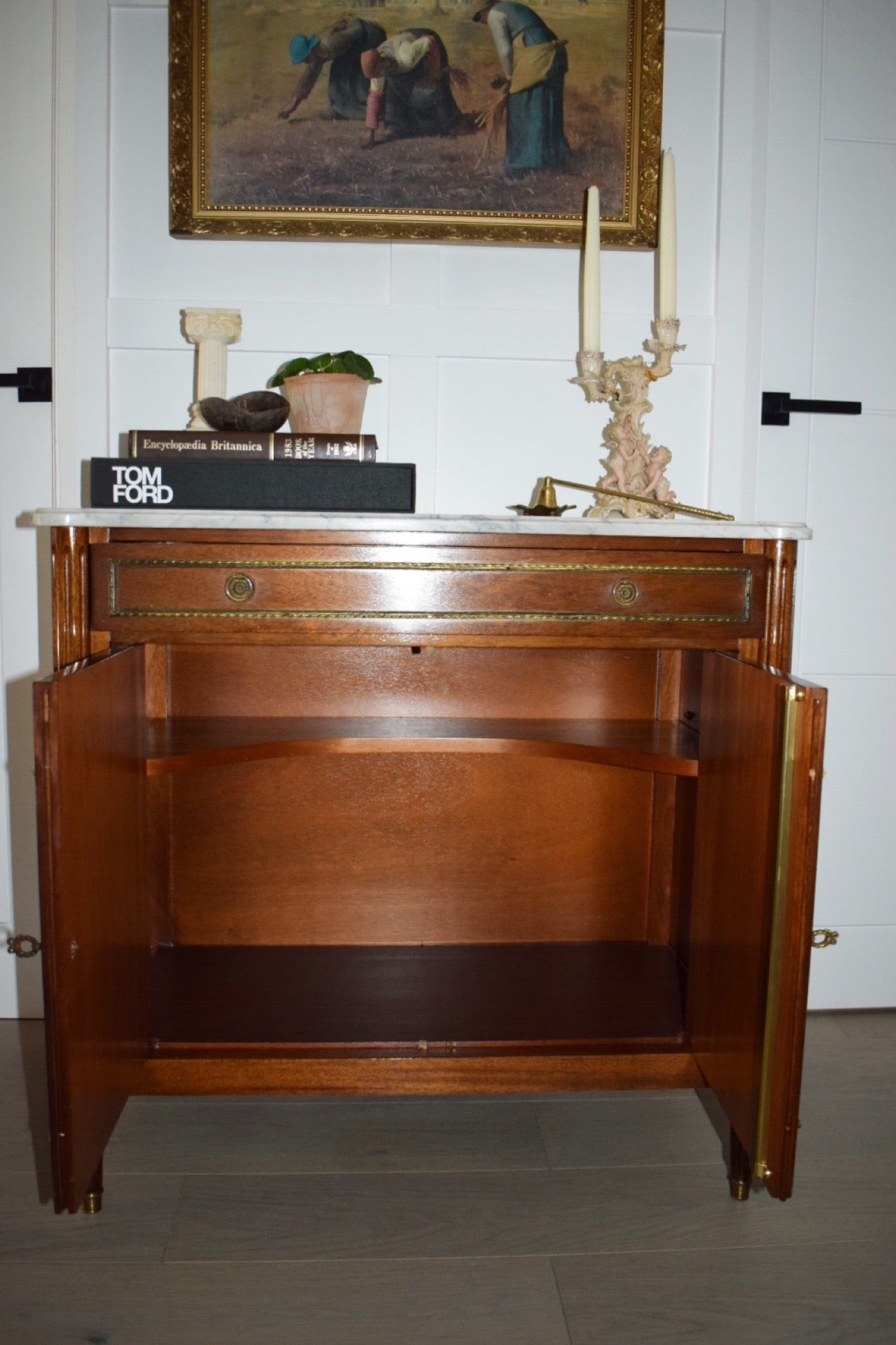 Louis XVI French Antique Marble Top Sideboard