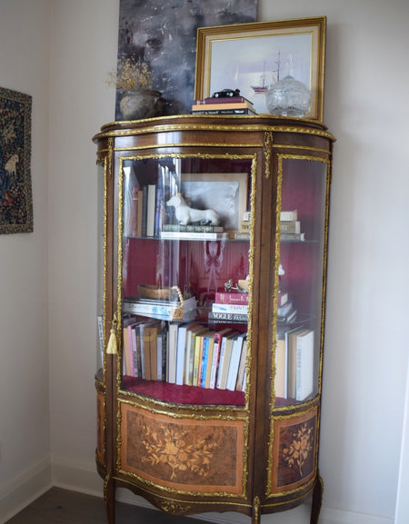 Antique French Louis XV Vitrine Glazed Display Cabinet